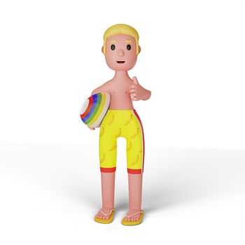 3d character people summer vacation