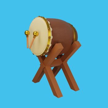 3d rendering of Islamic drum icon decoration