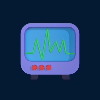 3d icon ECG Monitor Medical theme