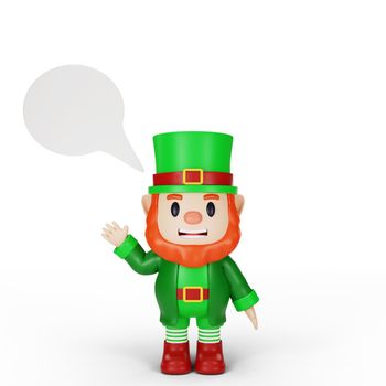 3d rendering of character st. patrick's day concept