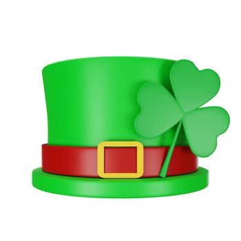 3d rendering of hat character st. patrick's day concept