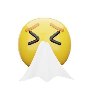 3d emoji Sneezing Face