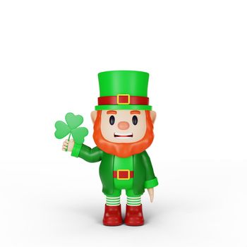 3d rendering of character st. patrick's day concept