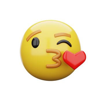 3d emoji Face Blowing a Kiss