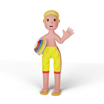 3d character people summer vacation