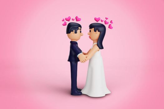 3d character romantic wedding couple moments
