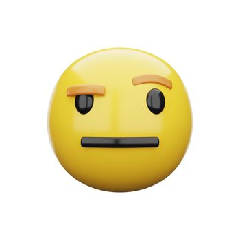 3d emoji Face with Raised Eyebrow