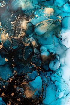 Marble ink abstract art from exquisite original painting for abstract background . Painting was painted on high quality paper texture to create smooth marble background pattern of kintsuki ink art .