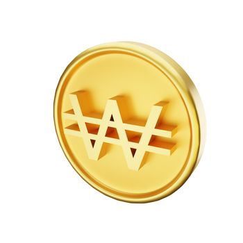 3d rendering of won currency