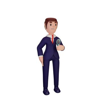 3d rendering of character with business concept