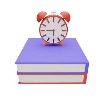 3d render clock with back to school concept