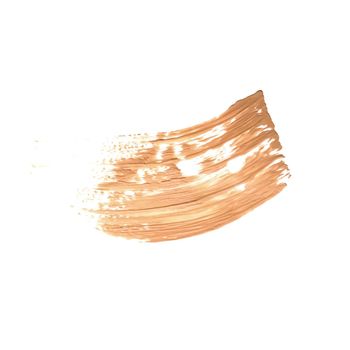 Make-up base foundation brush stroke isolated on white background, flatlay - cosmetic products, beauty texture background concept. Beige is always a good idea