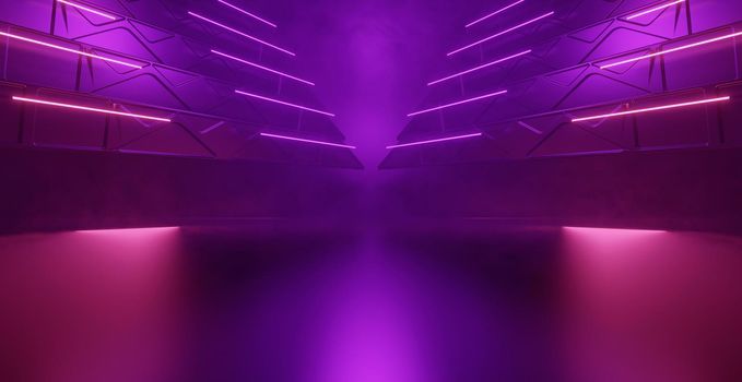 Luxurious And Elegant Futuristic Empty Smoke Violet Ray Background 3D Render