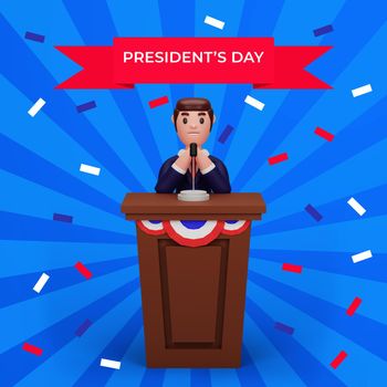 3d rendering of presidents day