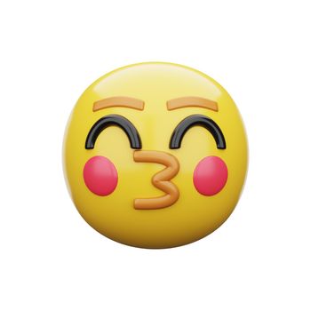 3d emoji Kissing Face with Closed Eyes