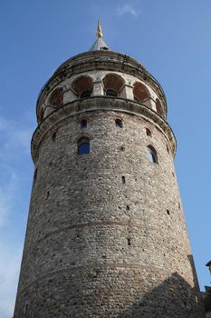 Galata Tower in Galata District, Istanbul City, Turkey