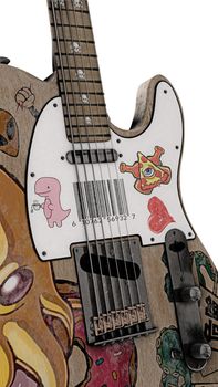 electric guitar isolated on white background 3d illustration