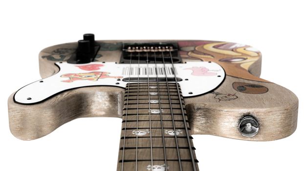 electric guitar isolated on white background 3d illustration