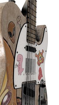electric guitar isolated on white background 3d illustration