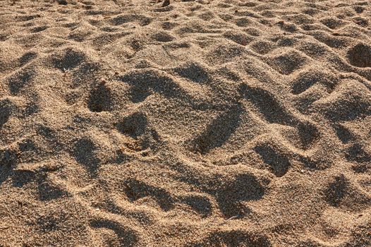 High definition texture of the sand of the beach with big grains typical of southern Sardinia in Italy.