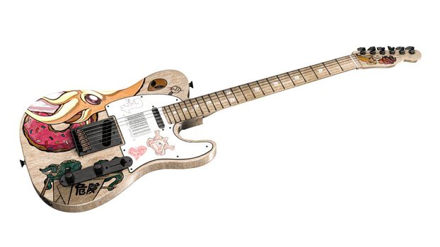electric guitar isolated on white background 3d illustration 