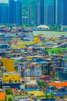 Macao cityscape and residential area. Shooting Location: Macao Special Administration