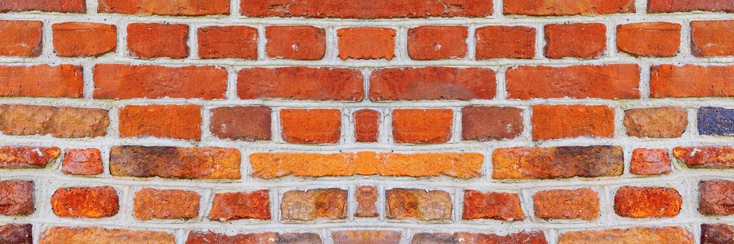 Background of old and rustic red brick wall. red brick wall texture