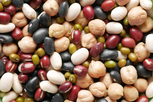 close up of mixed beans in a bowl .