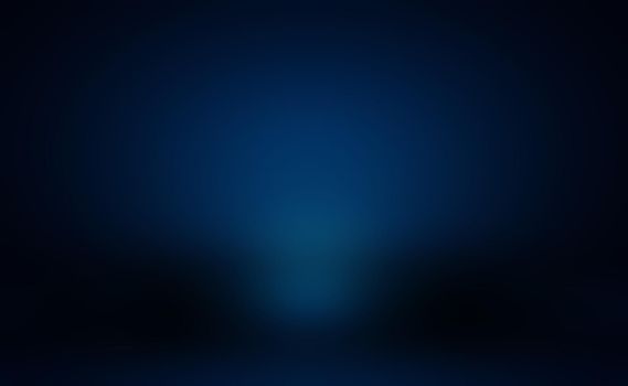 Abstract Luxury gradient Blue background. Smooth Dark blue with Black vignette Studio Banner