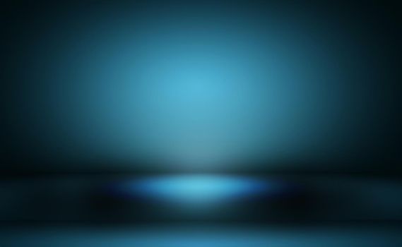 Abstract Luxury gradient Blue background. Smooth Dark blue with Black vignette Studio Banner