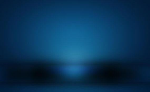 Abstract Luxury gradient Blue background. Smooth Dark blue with Black vignette Studio Banner