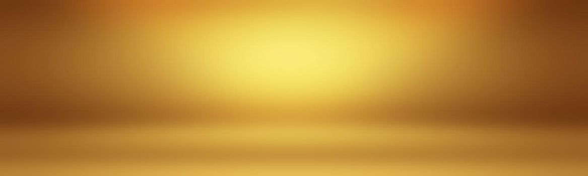 Abstract solid of shining yellow gradient studio wall room background