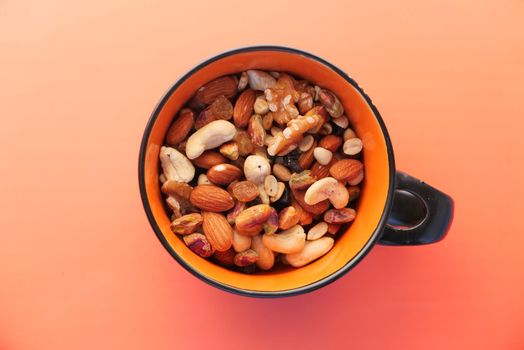 a bowl of mixed nut top down.