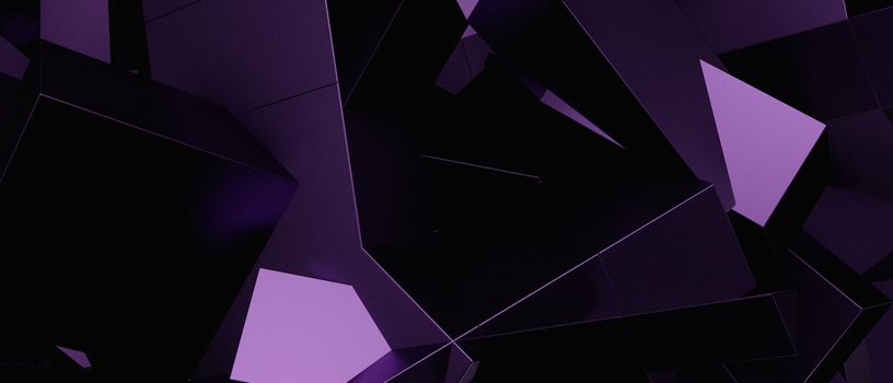 Abstract Elegant Geometric Chaos Three Dimensional Violet Iillustration Background Wallpaper 3D Illustration