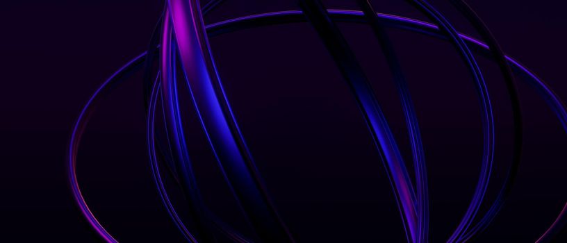 Creative Abstract Circles Neon BluePurple 3D Background 3D Render