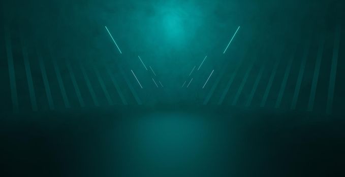 Amazing Surreal Technology Deep Blue Green Dirty Background 3D Render