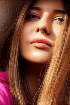 Fashion, travel and beauty face portrait of young woman, beautiful model wearing beach sun hat in summer, head accessory and style concept