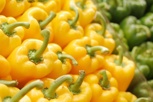 Yellow color capsicum display for sale in singapore ,