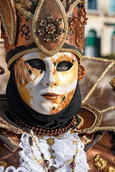 VENICE, ITALY - Febrary 20 2020: The masks of the Venice carnival 2020