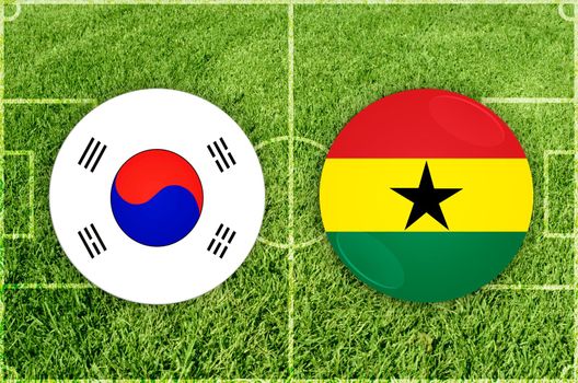 Illustration for Football match Korea vs Ghana