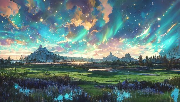 3D render digital art fantasy natural environment. High quality wallpaper.