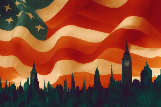 Happy Independence Day in USA Background Template 3D Illustration . High quality photo