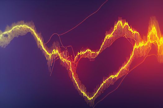 Electrocardiogram, EKG, heart rate monitor showing a specific illness in hospital room for checking heart rate hospitalized patients