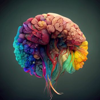 beautiful illustration of the human brain. World mental health day. human brain wallpaper.