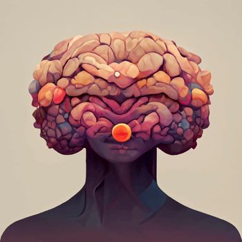 beautiful illustration of the human brain. World mental health day. human brain wallpaper.