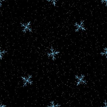 Hand Drawn Snowflakes Christmas Seamless Pattern. Subtle Flying Snow Flakes on chalk snowflakes Background. Authentic chalk handdrawn snow overlay. Indelible holiday season decoration.