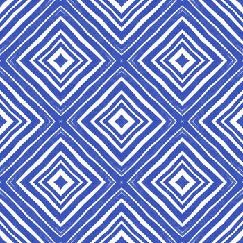 Chevron stripes design. Indigo symmetrical kaleidoscope background. Geometric chevron stripes pattern. Textile ready exceptional print, swimwear fabric, wallpaper, wrapping.