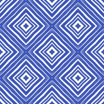 Chevron stripes design. Indigo symmetrical kaleidoscope background. Geometric chevron stripes pattern. Textile ready exceptional print, swimwear fabric, wallpaper, wrapping.