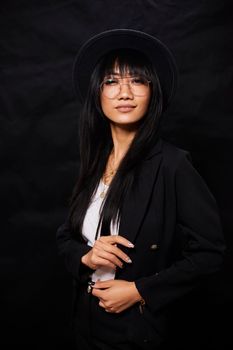 Portrait of beautiful Asian women are cool and confident in casual clothes over white background. People lifestyle concept. Mock up copy space. Fashion model. attractive elegant woman.