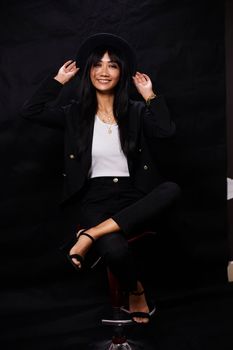 Portrait of beautiful Asian women are cool and confident in casual clothes over white background. People lifestyle concept. Mock up copy space. Fashion model. attractive elegant woman.